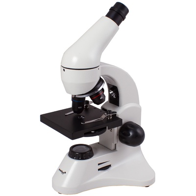  Mikroskops ar Eksperimentālo Komplektu K50 Levenhuk Rainbow 50L PLUS Baltā krāsā 64x - 128