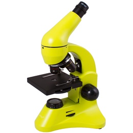  Mikroskops ar Eksperimentālo Komplektu K50 Levenhuk Rainbow 50L PLUS Laima krāsā 64x - 128