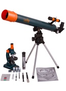  Mikroskops & Teleskops Bērniem ar Eksperimentālo Komplektu Levenhuk LabZZ MT2 Plus