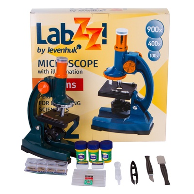  Mikroskops Bērniem ar Komplektu Levenhuk LabZZ M2 100x-900x
