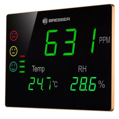 BRESSER CO2 mērierīce Smile XXL ar luksoforu un īpaši lielu LED displeju