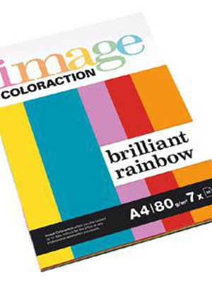  Krāsains papīrs IMAGE C. Brilliant Rainbow A4 80g/m2 7x10lap  Hover