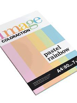  Krāsains papīrs IMAGE C. Pastel Rainbow A4 80g/m2,  7x10 lap.  Hover