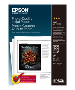  Epson Photo Quality Inkjet Paper - A4 - 100 sheets Epson  Hover