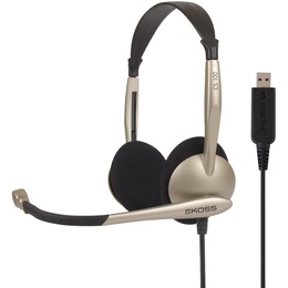 Austiņas Koss Headphones CS100USB Wired On-Ear Microphone Noise canceling Gold