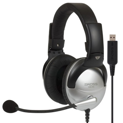 Austiņas Koss | Gaming headphones | SB45 USB | Wired | On-Ear | Microphone | Noise canceling | Silver/Black