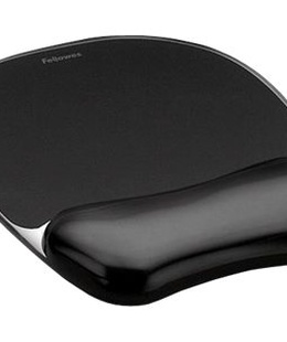  Fellowes | Mouse pad with wrist support CRYSTAL | Mouse pad with wrist pillow | 202 x 235 x 25  mm | Black  Hover
