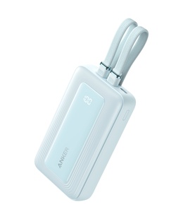  Anker Power Bank with Built-In USB-C and + Lighting Cable | A1680031 | 10000 mAh | 30W Output | Blue  Hover