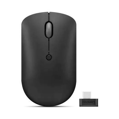 Pele Lenovo | Wireless Compact Mouse | 400 | Red optical sensor | Wireless | 2.4G Wireless via USB-C receiver | Black | 1 year(s)