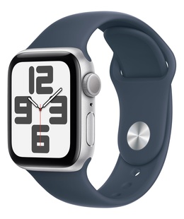 Viedpulksteni Apple Watch SE GPS 40mm Silver Aluminium Case with Storm Blue Sport Band - S/M Apple  Hover