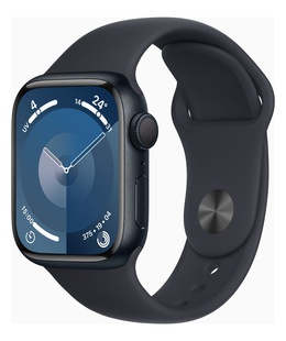 Viedpulksteni Apple Watch Series 9 GPS 41mm Midnight Aluminium Case with Midnight Sport Band - M/L Apple  Hover