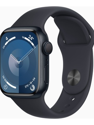 Viedpulksteni Apple Watch Series 9 GPS 41mm Midnight Aluminium Case with Midnight Sport Band - M/L Apple  Hover