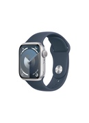 Viedpulksteni Apple Watch Series 9 GPS 41mm Silver Aluminium Case with Storm Blue Sport Band - S/M Apple