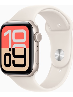 Viedpulksteni Apple Watch SE 3 GPS + Cellular 44mm Starlight Aluminium Case with Starlight Sport Band - S/M | Apple  Hover