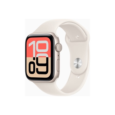 Viedpulksteni Apple Watch SE 3 GPS + Cellular 44mm Starlight Aluminium Case with Starlight Sport Band - M/L | Apple