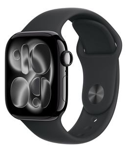 Viedpulksteni Apple Watch Series 11 GPS 42mm Jet Black Aluminium Case with Black Sport Band - M/L | Apple  Hover