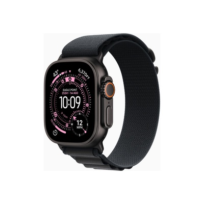 Viedpulksteni Apple Watch Ultra 3 GPS + Cellular 49mm Black Titanium Case with Black Alpine Loop - Large | Apple