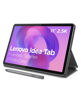  Lenovo Idea Tab 11 2.5K Mediatek Dimensity 6300/8GB/256GB/Android 15/Grey/2Y Warranty | Lenovo Tab (without power adapter) | Idea Tab | 11  | Luna Grey | IPS | 2560x1600 pixels | MediaTek | Dimensity 6300 | 8 GB | Soldered LPDDR4x | 256 GB | Wi-Fi | Front camera | 5 MP | Rear camera | 8 MP | Bluetooth | 5.2 | Android | 15 or Later | Warranty 24 month(s) | Folio Case + Lenovo Tab Pen  Hover