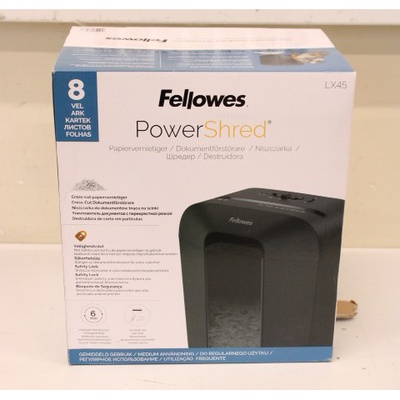  SALE OUT. Fellowes Shredder LX45 black | Cross-Cut | LX45 | Black | Paper shredding | Credit cards shredding | DAMAGED PACKAGING