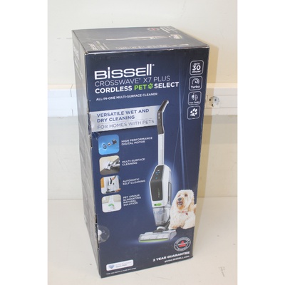  SALE OUT.Bissell | Cleaner | CrossWave X7 Plus Pet Select | Cordless operating | Handstick | Washing function | 195 m³/h | 25 V | Mechanical control | LED | Operating time (max) 30 min | Black/White | Warranty 24 month(s) | Battery warranty 24  NO ORIGINAL PACKAGING