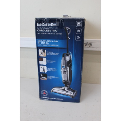  SALE OUT.  Bissell Vacuum Cleaner CrossWave C6 Cordless Pro Cordless operating Handstick Washing function 255 W 36 V Operating time (max) 25 min Black/Titanium/Blue Warranty 24 month(s) USED