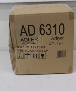  SALE OUT. Adler | Airfryer | AD 6310 | Power 2200 W | Capacity 3 L | High-volume hot-air circulation technology | Black | DAMAGED PACKAGING  Hover