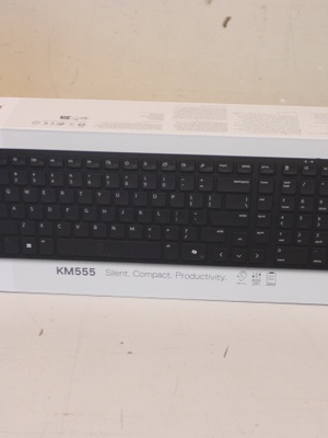 Tastatūra SALE OUT. Dell Silent Keyboard and Mouse - KM555 - Estonian (QWERTY) | Dell | Silent Keyboard and Mouse | KM555 | Keyboard and Mouse Set | Wireless | Estonian (QWERTY) | UNPACKED | Black | 2.4 GHz  Hover