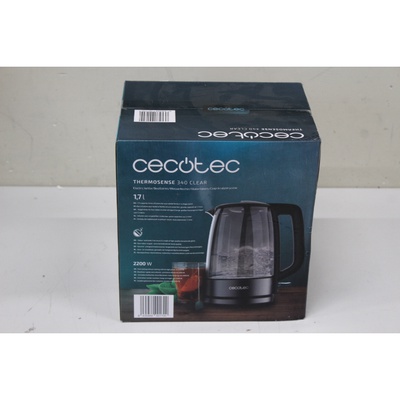 Tējkanna SALE OUT. Cecotec ThermoSense 340 Clear Electric kettle | Cecotec Kettle | ThermoSense 340 Clear | Electric | 2200 W | 1.7 L | Glass | 360° rotational base | Clear | DAMAGED PACKAGING