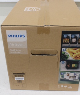  SALE OUT.  | Philips Dual Basket Airfryer | NA551/00 5000 Series | Power 2750 W | Capacity 9 L | RapidAir Plus and Air Steam | Black | DAMAGED PACKAGING  Hover