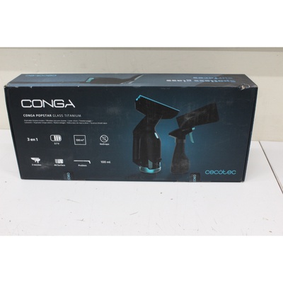  SALE OUT. Cecotec Conga Popstar Glass Titanium Window vacuum cleaner | Cecotec Window Vacuum Cleaner | Conga Popstar Glass Titanium | Cordless | Black | DAMAGED PACKAGING