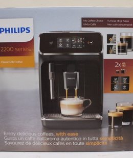  SALE OUT. Philips Coffee Maker | EP2220/10 | Pump pressure 15 bar | Built-in milk frother | Automatic | 1500 W | Black | DAMAGED PACKAGING  Hover