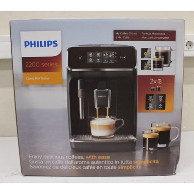  SALE OUT. Philips Coffee Maker | EP2220/10 | Pump pressure 15 bar | Built-in milk frother | Automatic | 1500 W | Black | DAMAGED PACKAGING