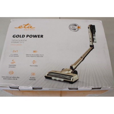  SALE OUT. ETA Vacuum Cleaner | Gold Power 1212 90000 | Cordless operating | 250 W | 21.6 V | Operating time (max) 35 min | Cream | Warranty 24 month(s) | DEMO