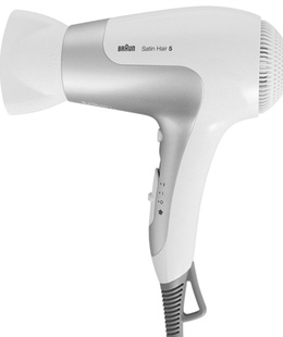 Fēns Braun | Hair Dryer | Satin Hair 5 HD 580 | 2500 W | Number of temperature settings 3 | Ionic function | White/ silver  Hover