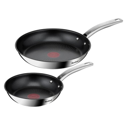 Panna TEFAL | Pan Set | Intuition B817S255 | Frying | Diameter 20/26 cm | Suitable for induction hob | Fixed handle | Black/Silver