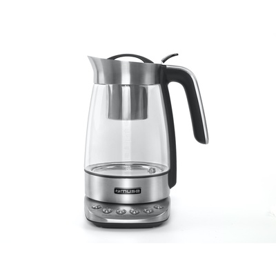 Tējkanna Muse MS-320T | Tea Kettle | 2200 W | 1.2 L | Stainless steel | 360° rotational base | Stainless steel/Black