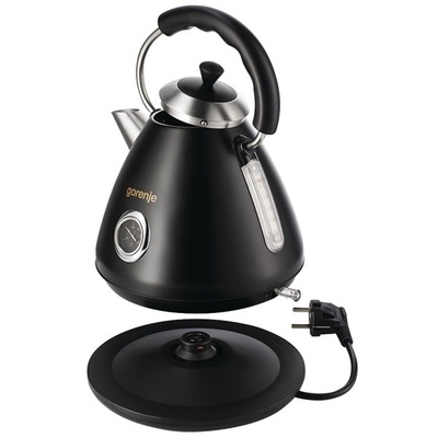 Tējkanna Gorenje | Kettle | K17CLBK | Electric | 2200 W | 1.7 L | Plastic and metal | 360° rotational base | Black