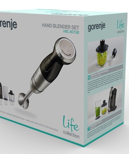 Mikseris Gorenje | Blender | HBC807QB | Hand Blender | 800 W | Number of speeds Variable | Chopper | Black  Hover