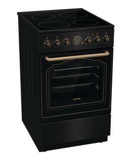 Virtuves plīts Gorenje Cooker | GECS5B70CLB | Hob type Vitroceramic | Oven type Electric | Black | Width 50 cm | Depth 59.4 cm | 70 L  Hover