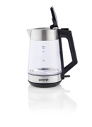 Tējkanna Gorenje K17OGS | Kettle | Electric | 1.7 L | 2200 W | 360° rotational base | Stainless steel/Glass | Stainless steel Hover