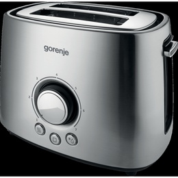 Tosteris Gorenje | Toaster | T1000E | Power 1000 W | Number of slots 2 | Housing material  Metal | Stainless Steel