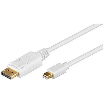  Goobay | Mini DisplayPort adapter cable 1.2 | White | Mini DisplayPort plug | DisplayPort plug | 1 m | Gold-Plated connectors