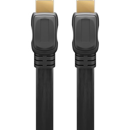  Goobay | High Speed HDMI Flat Cable with Ethernet | Black | HDMI male (type A) | HDMI (type A) | HDMI to HDMI | 2 m