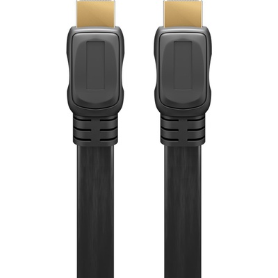  Goobay | High Speed HDMI Flat Cable with Ethernet | Black | HDMI male (type A) | HDMI (type A) | HDMI to HDMI | 2 m