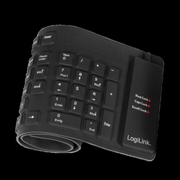 Tastatūra Logilink | Flexible waterproof Keyboard USB + PS/2 | ID0019A | Flexible keyboard | Wired | DE | Black