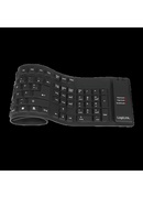 Tastatūra Logilink | Flexible waterproof Keyboard USB + PS/2 | ID0019A | Flexible keyboard | Wired | DE | Black Hover