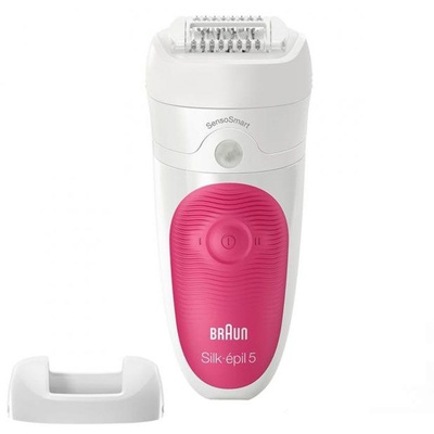 Epilātors Braun | Epilator | Silk-épil 5 SE5500 | Operating time (max) 30 min | Bulb lifetime (flashes) Not applicable | Number of power levels 1 | Wet & Dry | White/Pink