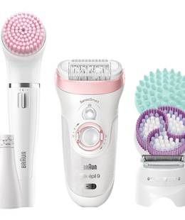 Epilātors Braun Epilator Silk-épil Beauty Set 9 9/985 BS Operating time (max) 50 min Bulb lifetime (flashes) Not applicable Number of power levels 2 Wet & Dry White/Rose  Hover