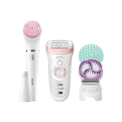 Epilātors Braun | Silk-épil Beauty Set 9 9/985 BS | Epilator | Operating time (max) 50 min | Bulb lifetime (flashes) Not applicable | Number of power levels 2 | Wet & Dry | White/Rose