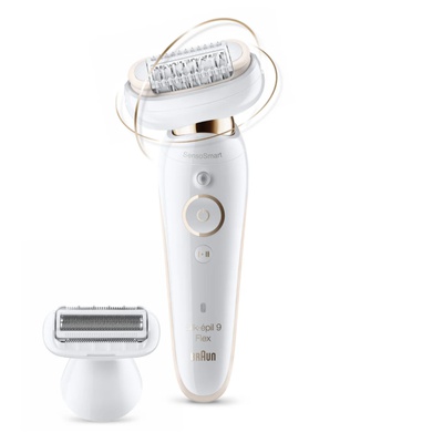 Epilātors Braun | Epilator | Silk-epil 9 Flex SES9002 | Operating time (max) 40 min | Bulb lifetime (flashes) Not applicable | Number of power levels 2 | Wet & Dry | White/Gold